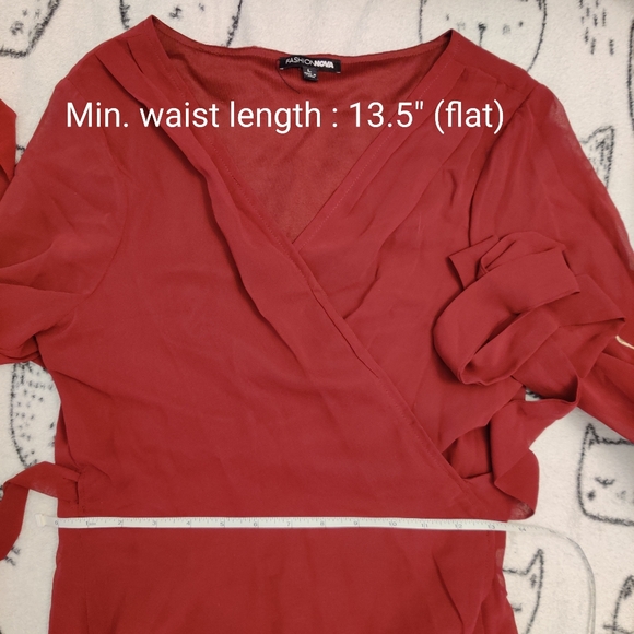 NWOT Burgundy Maxi Wrap Dress With Embroidered Sleeves - Picture 9 of 10